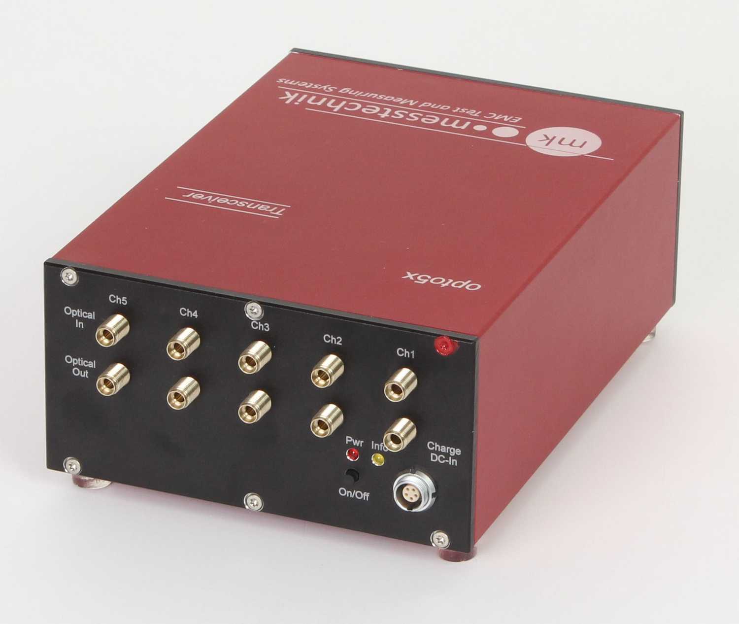 optical connectors of the opto5x base unit with 5 channels