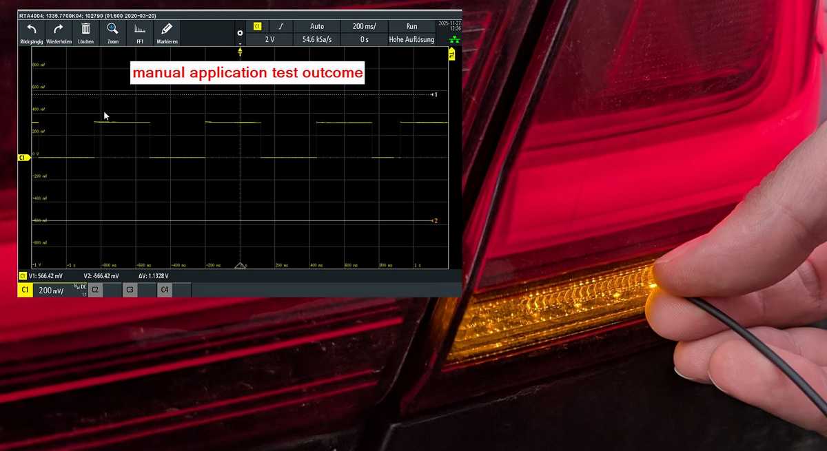 Test optoVIS-4 am Blinker